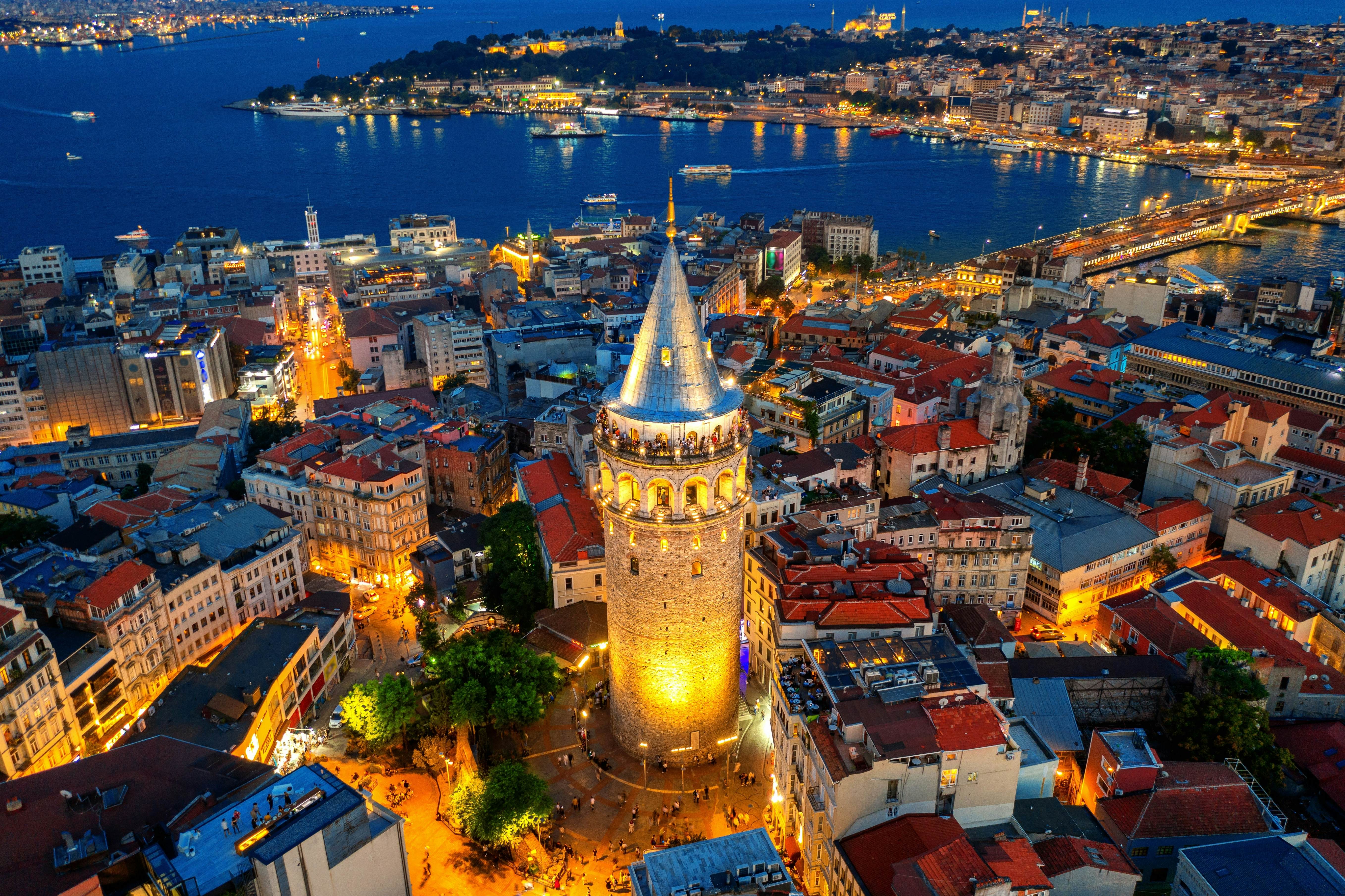 Galata tower at night in Istanbul, Turkey., License Type: media, Download Time: 2024-08-07T15:17:47.000Z, User: nic.dhoedt_lonelyplanet, Editorial: false, purchase_order: 56530, job: Global Publishing WIP, client: Lonely Planet Middle East 10, other: Nicolas D'hoedt